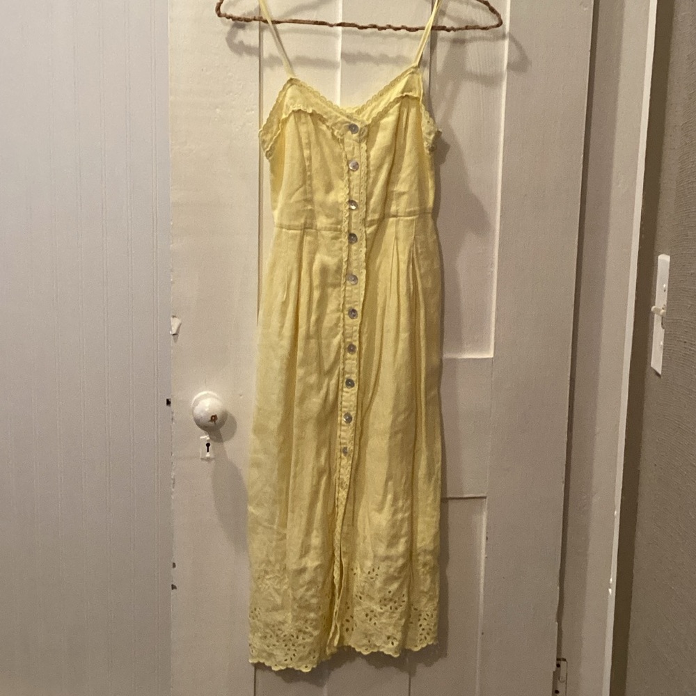 Aritzia yellow button down sundress